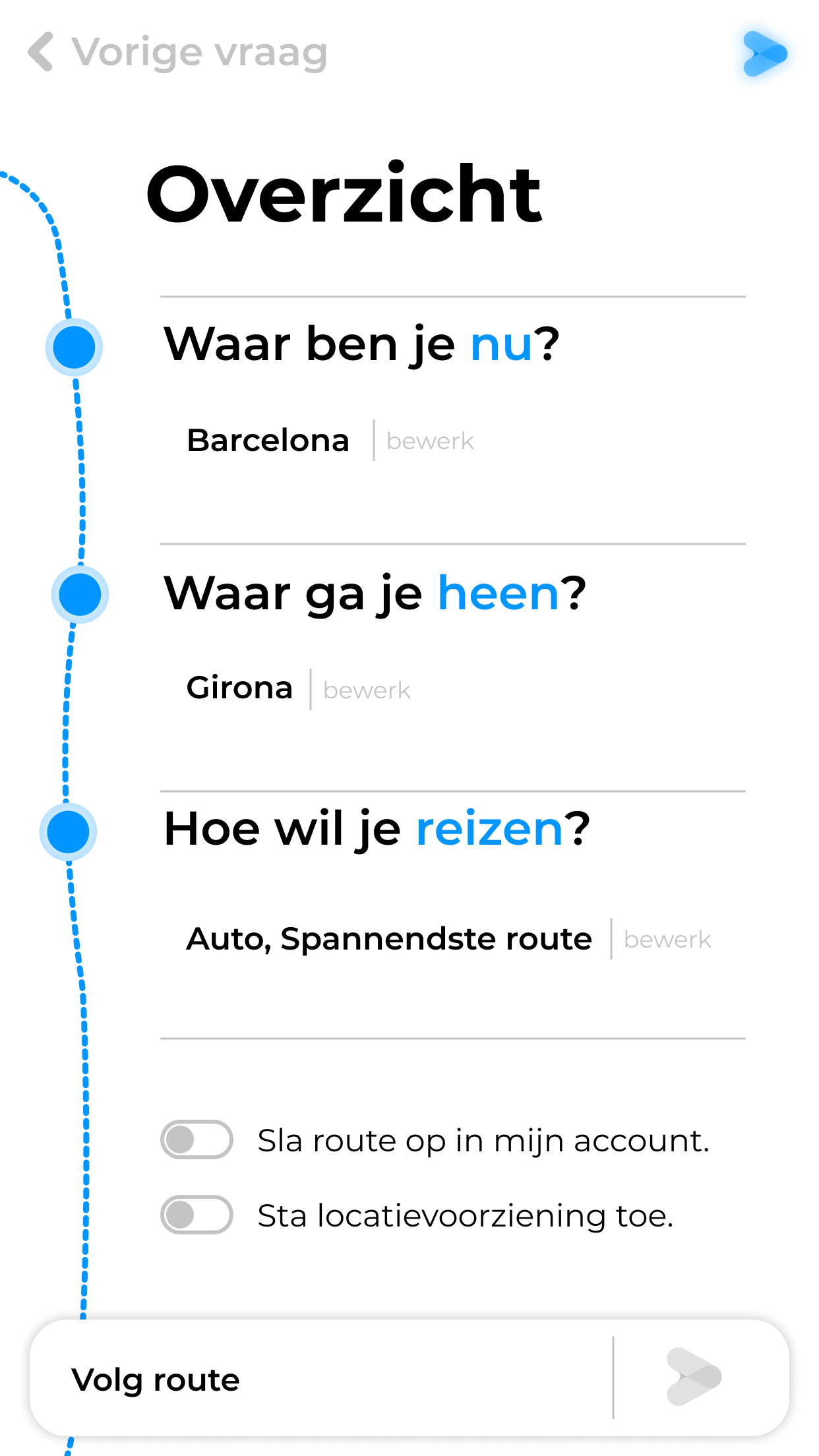 Euroute screen