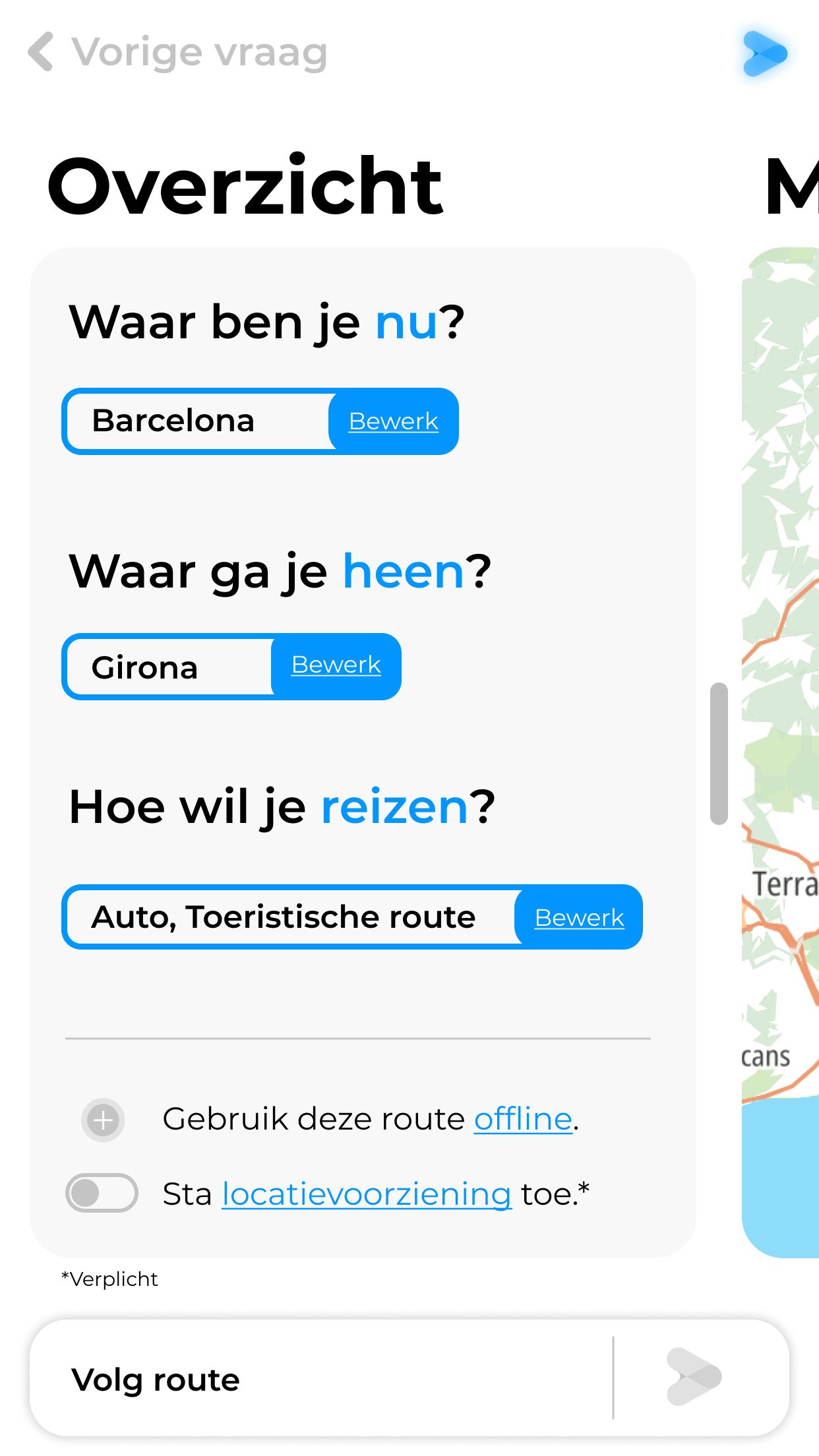 Euroute screen